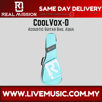 Real Mission CoolVox-D Acoustic Guitar Bag - Aqua / Black / Black White / Grey Black / Grey White / Pink / Purple /White