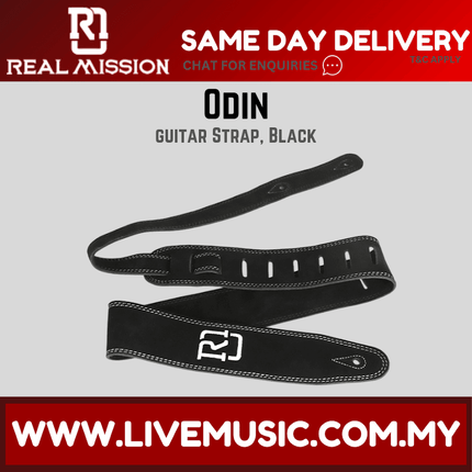Real Mission Odin Customized Guitar Strap - Black / Brown