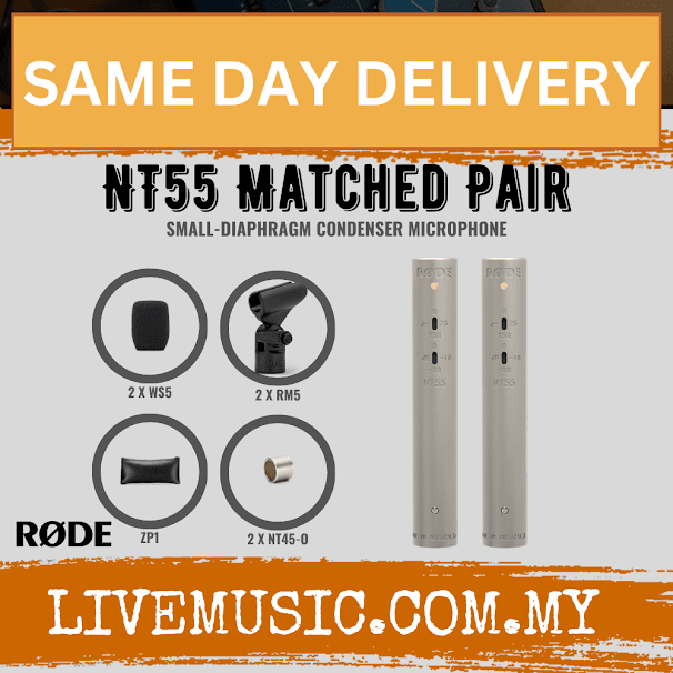 Rode NT55 Compact Condenser Microphone with Interchangeable Capsules - Matched Pair ( NT-55 )
