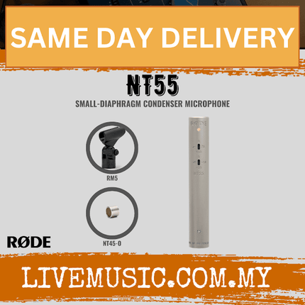 Rode NT55 Compact Condenser Microphone with Interchangeable Capsules - Each ( NT-55 )