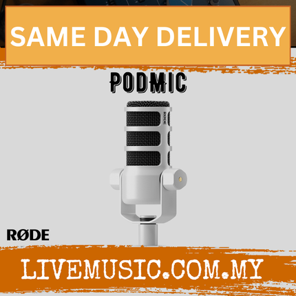 Rode PodMic Dynamic Broadcast Microphone - Black / White