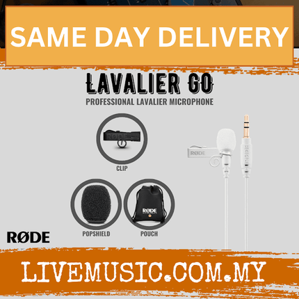 Rode Lavalier GO Omnidirectional Lavalier Microphone for Wireless GO Systems - White