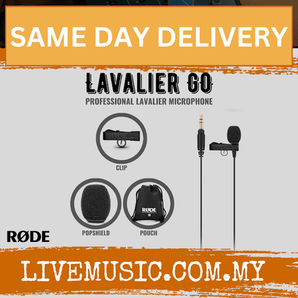 Rode Lavalier GO Omnidirectional Lavalier Microphone for Wireless GO Systems - Black