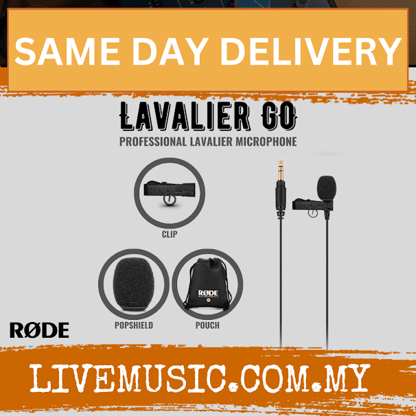 Rode Lavalier GO Omnidirectional Lavalier Microphone for Wireless GO Systems - Black