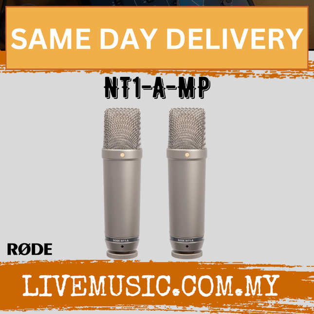 Rode NT1-A-MP Matched Pair of Large-diaphragm Condenser Microphones ( NT1 A MP / NT1AMP )