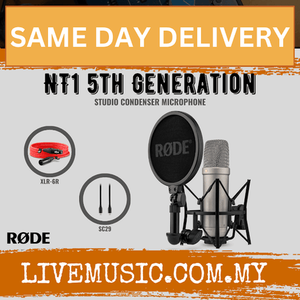 Rode NT1 5th Generation Studio Condenser Microphone - Nickel( NT1GEN5Nickel / NT1GEN5 )