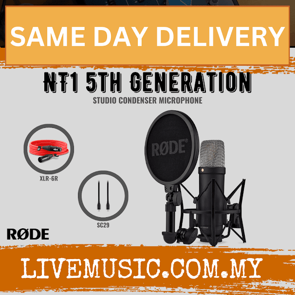 Rode NT1 5th Generation Studio Condenser Microphone - Black ( NT1GEN5Black / NT1GEN5 )