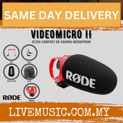 Rode VideoMicro II Ultra-compact On-camera Microphone ( VideoMicroII )
