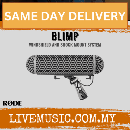 RØDE Blimp windshield and shock mount system with cylindrical microphone windscreen