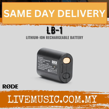 Rode LB-1 lithium-ion rechargeable battery, angled view