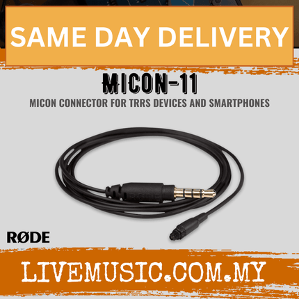 Rode MICON-11 black TRRS connector cable with 3.5mm plug