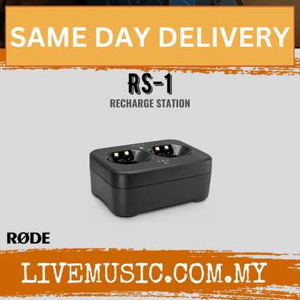 RODE RS-1 dual-dock recharge station, black base with two charging slots