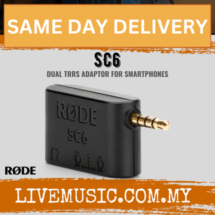 RØDE SC6 dual TRRS adapter for smartphones with 3.5mm plug