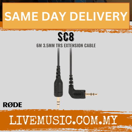 Rode SC8 1/8" TRS extension cable with two male connectors, dark gray