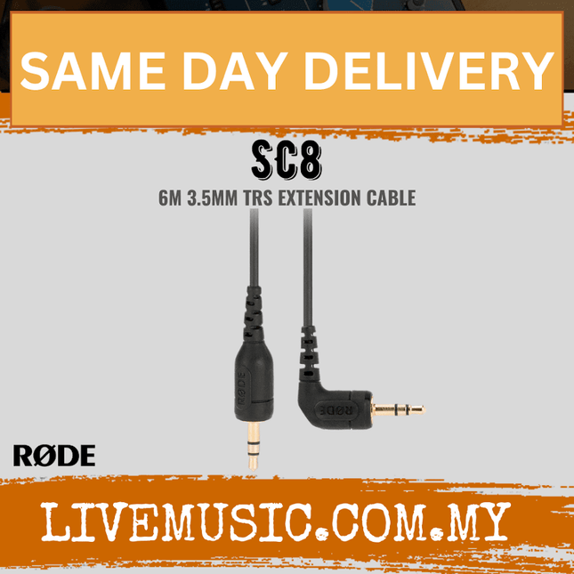 Rode SC8 Dual-Male 1/8" TRS Cable, 20' ( SC 8 / SC-8 )