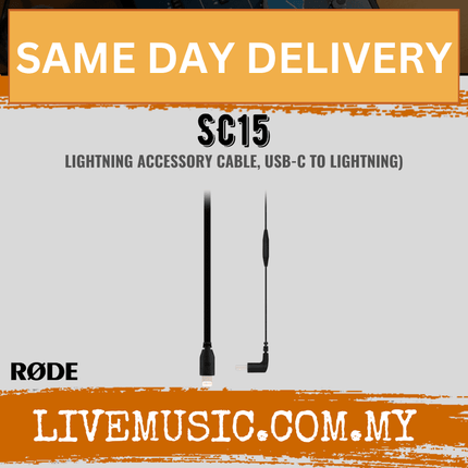 Black USB-C to Lightning accessory cable with two connector ends