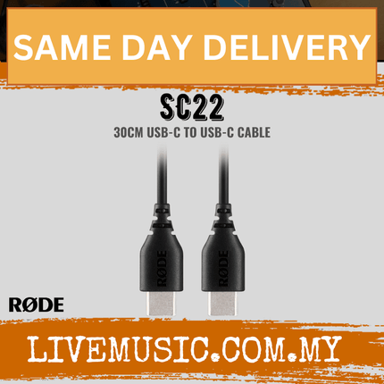 Rode SC22 30cm USB-C to USB-C cable with black connectors