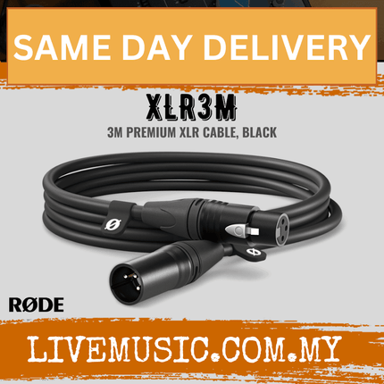 RODE XLR3M XLR Male to XLR Female Cable - 3Meter