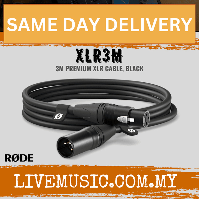 RODE XLR3M XLR Male to XLR Female Cable - 3Meter