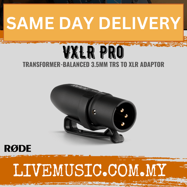 RODE VXLR Pro Transformer-Balanced 3.5mm TRS Female to XLR Male Adapter