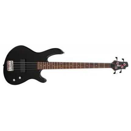 Cort Action Junior Bass Guitar Jatoba Fretboard with CGP31 and Gig Bag - Open Pore Black