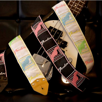 Fender Japan Hama Okamoto Signature Guitar Strap, White/Yellow/Pink/Blue/Grey ( Hama-Okamoto / HamaOkamoto )