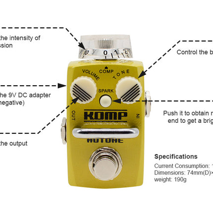 Hotone Skyline Series Komp Analog Compressor Guitar Effects Pedal