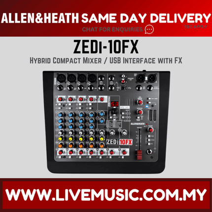 Allen & Heath ZEDi-10FX Mixer and USB Audio Interface with Effects ( ZEDi10FX / ZEDi 10FX )