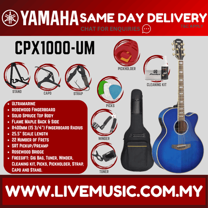 Yamaha CPX1000 41'' Medium Jumbo Solid Spruce Acoustic-Electric Guitar - ( CPX-1000 / CPX 1000 )