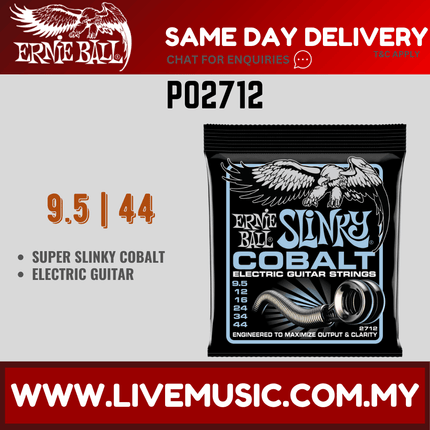Ernie Ball P02712 Primo Slinky Cobalt Electric Guitar Strings, 9.5-44 Gauge