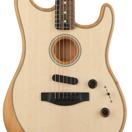 Fender American Acoustasonic Stratocaster Ebony Fretboard with Bag - Natural