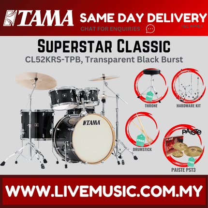 Tama Superstar Classic CL52KRS 5-Piece With PST3 Cymbal Set - ( CL-52KRS )