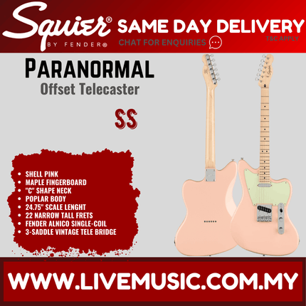 Squier Paranormal Series Offset Telecaster Electric Guitar - Shell Pink