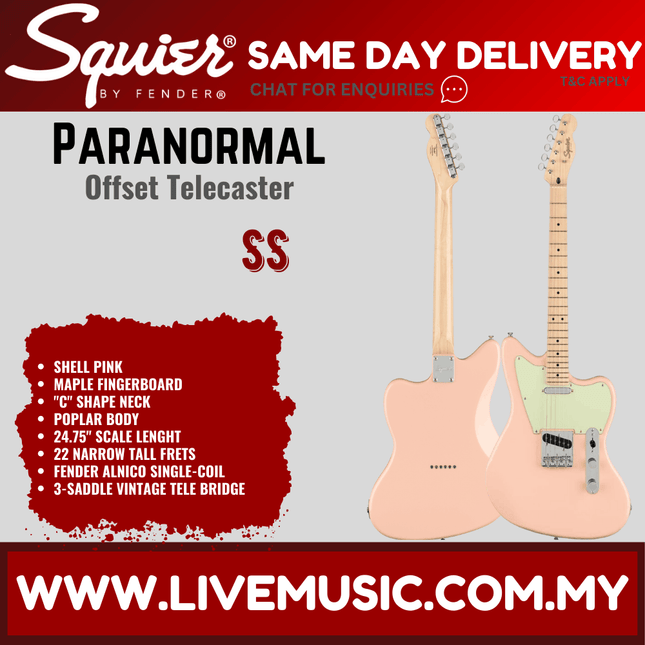 Squier Paranormal Series Offset Telecaster Electric Guitar - Shell Pink