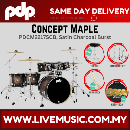 PDP by DW CM7 Concept Maple Shell Pack - 7-piece with KDZ141620 Cymbals - (PDCM2217)