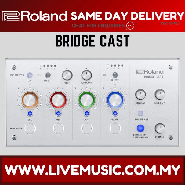 Roland Bridge Cast Dual-bus Gaming Audio Mixer - White (BridgeCast)