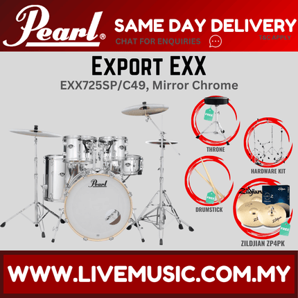 Pearl Export EXX 5-Piece Drum Set with Zildjian ZP4PK Cymbals Set ( EXX725SP/C )