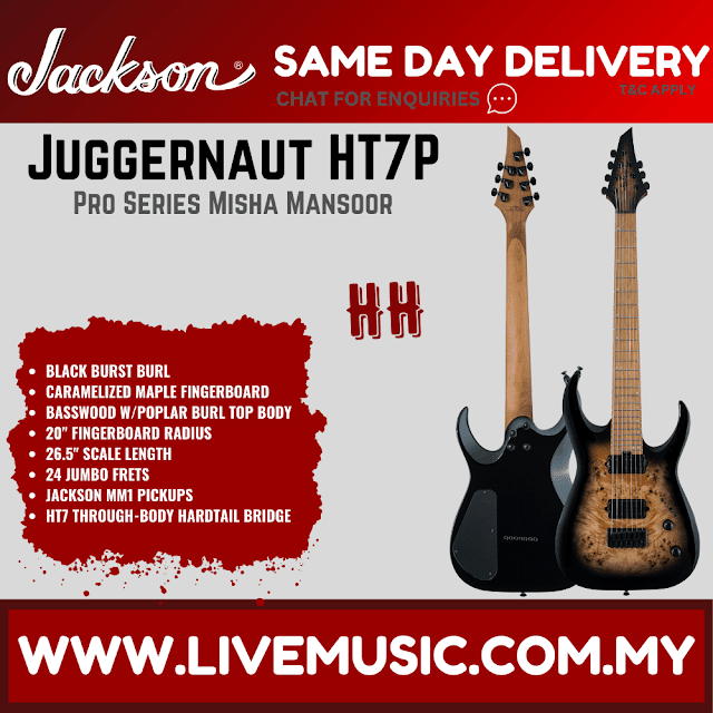 Jackson Pro Series Misha Mansoor Juggernaut HT7P Electric Guitar, Caramelized - Black Burst (HT7-P/HT7 P)