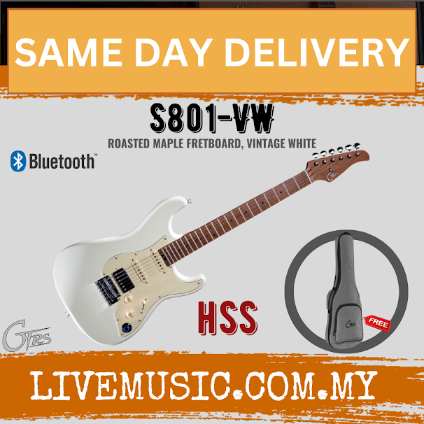GTRS S801-VW Intelligent Electric Guitar Roated Maple FB, Vintage White