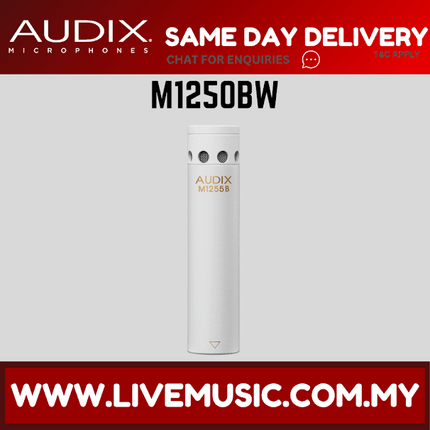 Audix M1250BW Miniaturized Condenser Microphone - White (M1250-BW/M1250 BW)