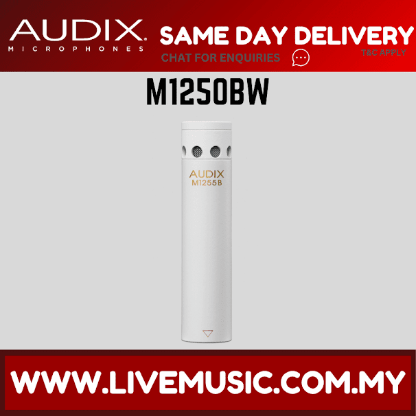 Audix M1250BW Miniaturized Condenser Microphone - White (M1250-BW/M1250 BW)