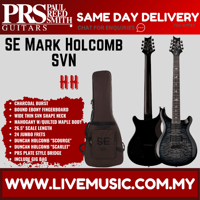 PRS SE Mark Holcomb SVN Signature 7-string Electric Guitar, Holcomb Blue Burst