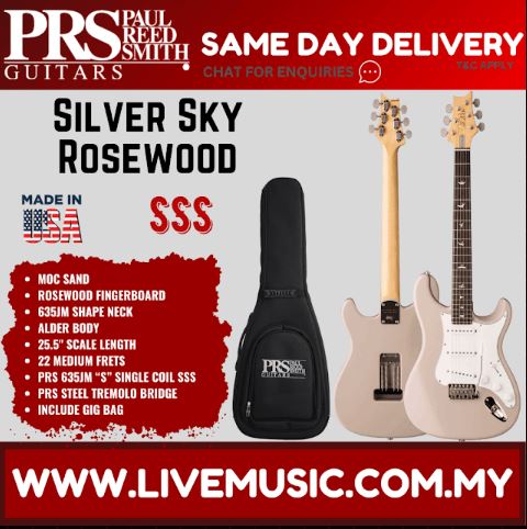 Moc sand electric guitar with rosewood fretboard, includes black gig bag