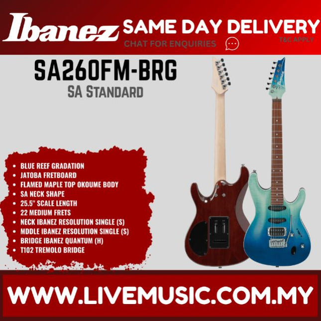 Ibanez SA260FM Electric Guitar, Blue Reef Gradation (SA260FM )