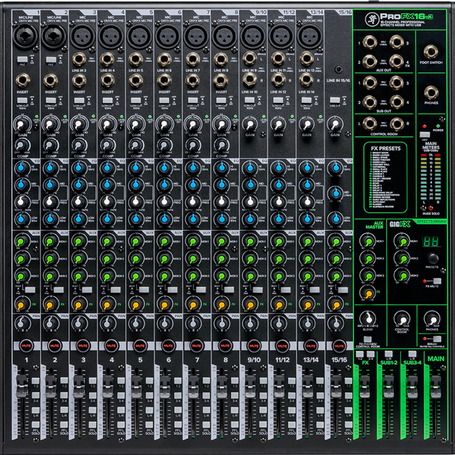 Mackie ProFX16v3 16 Channel Mixer Compact USB Mixers With Effects (Pro FX 16V3/ProFx16/ProFX 16 V3)