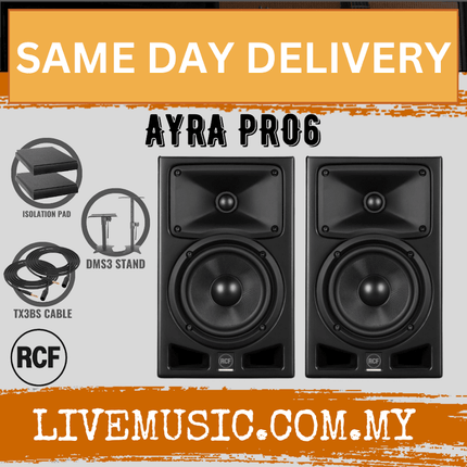 RCF AYRA PRO6 Professional Active Two-way With Isolation Pad and Monitor Stand - ( AYRAPRO6 / PRO6 / AYRA )