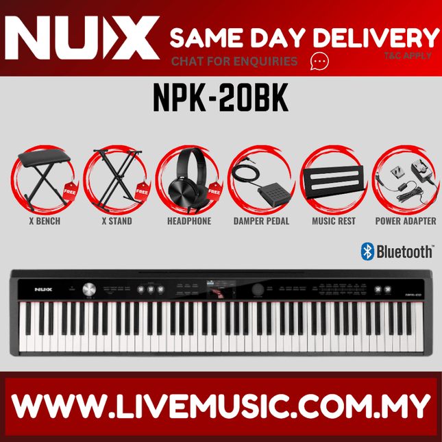 Black 88-key portable digital piano with control panel and built-in speakers