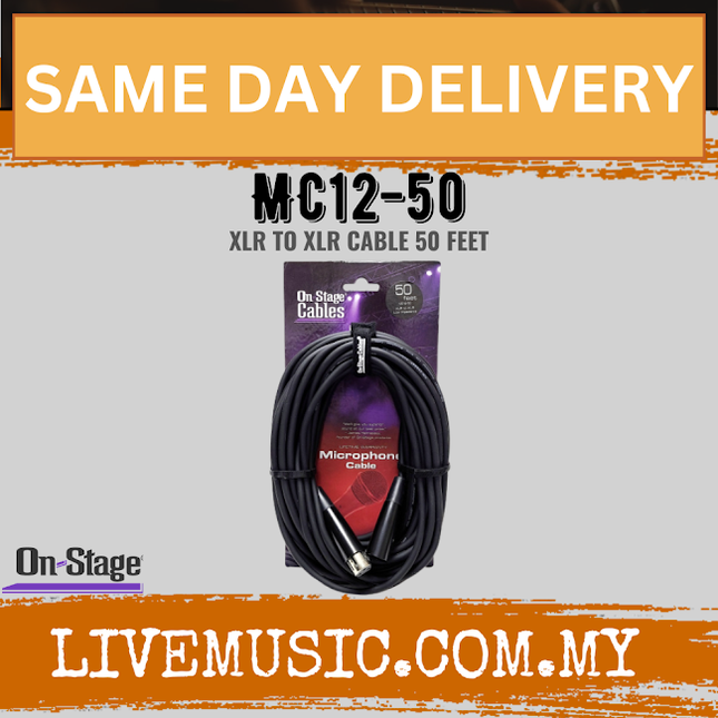 On Stage Mc12-50 50ft Microphone Cable ( Xlr to Xlr / Mc12 50 / Mc12-50XLR )