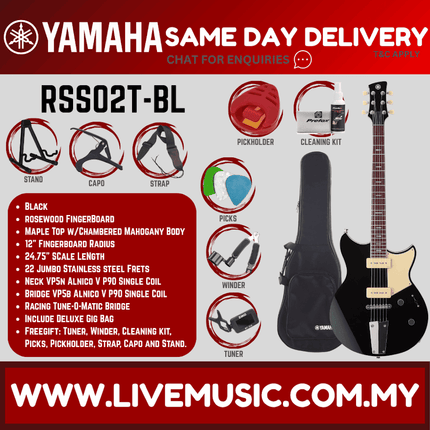 Yamaha Revstar Standard RSS02T Electric Guitar - Black ( RSS02T / RSS 02T )