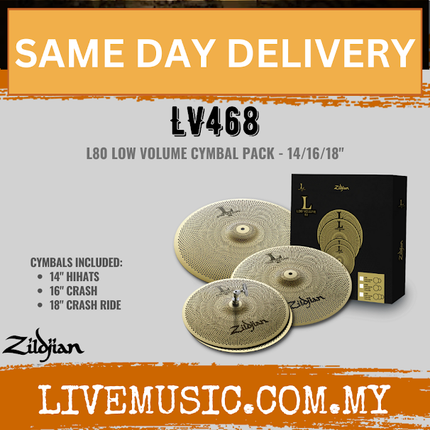 Zildjian L80 Low Volume LV468 Box Set - 14" Hi-hats, 16" Crash, 18" Crash Ride (LV-468)